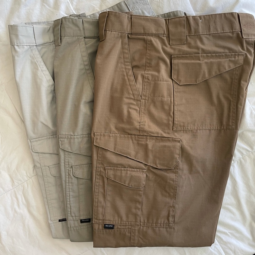 3 pairs of Men’s Tru-Spec Tactical Cargo Pants Size 36 / 32